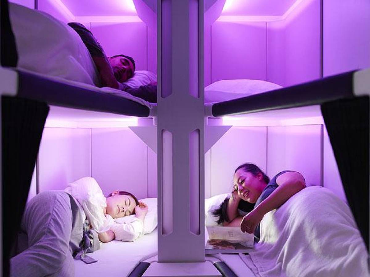 Aerolínea lanzará un concepto de cama a bordo para pasajeros de clase turista