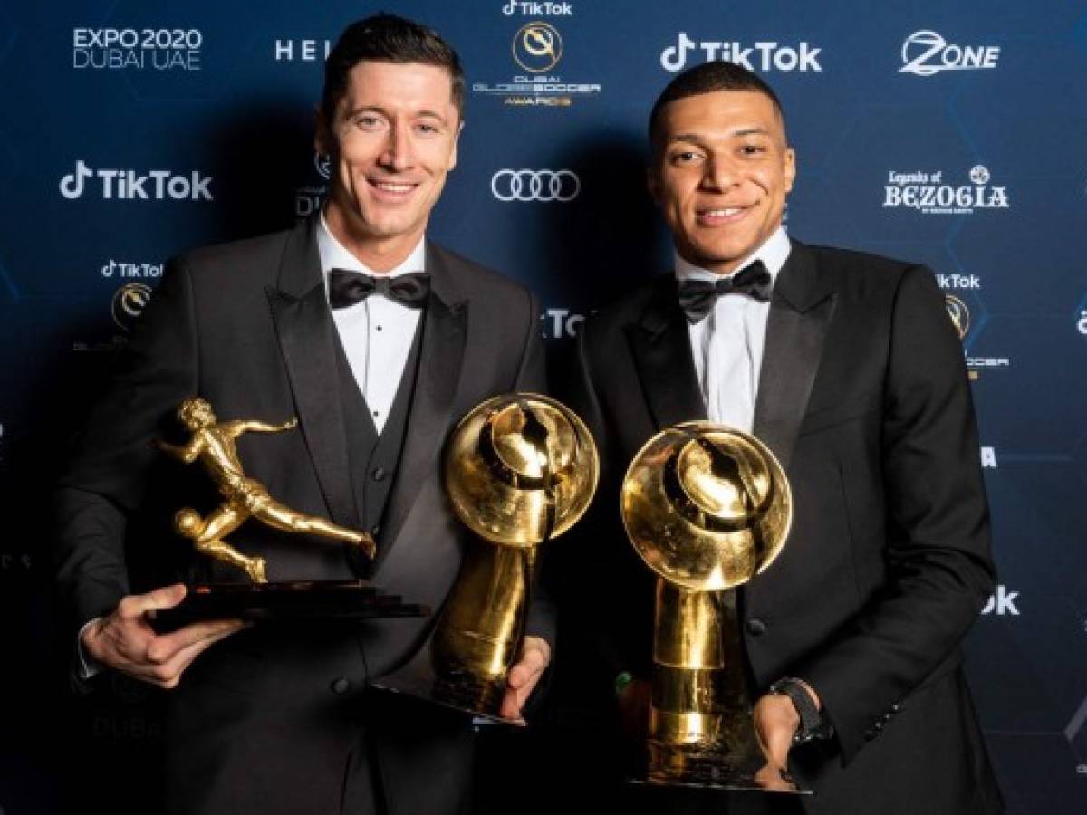 Mbappé, Cristiano y Lewandowski son los ganadores de los Globe Soccer Awards de 2021