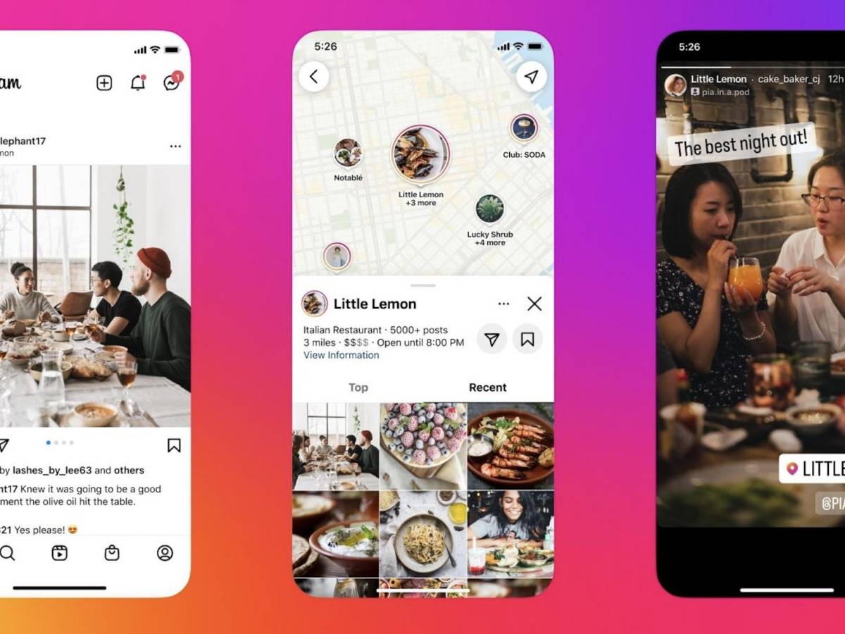 Instagram actualiza su mapa para buscar restaurantes, comercios y sitios de interés