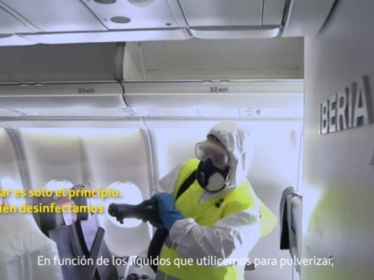 Cómo Iberia realiza higienización de sus aviones