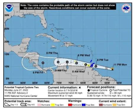 Aumenta posibilidad que tormenta tropical se convierta en huracán en el Caribe