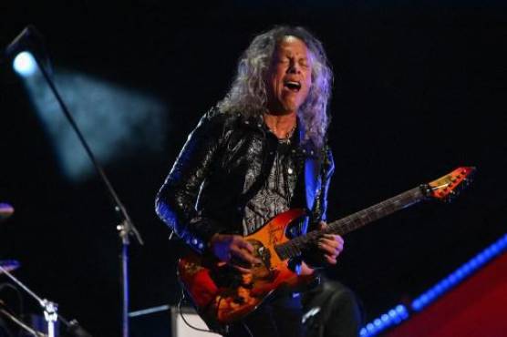 <b>Kirk Hammett de Metallica se presenta durante el Global Citizen Festival en Central Park en Nueva York el 24 de septiembre de 2022. (Foto de ANGELA WEISS / AFP)</b>