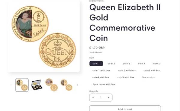 Usuarios enfrentan riesgos al comprar recuerdos en línea en homenaje a la reina Isabel II