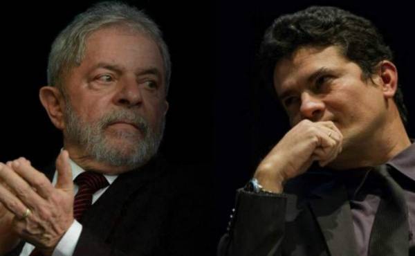 El expresidente brasileño Lula da Silva y el juez Sergio Moro. (Fotomontaje: jornalggn.com.cr).