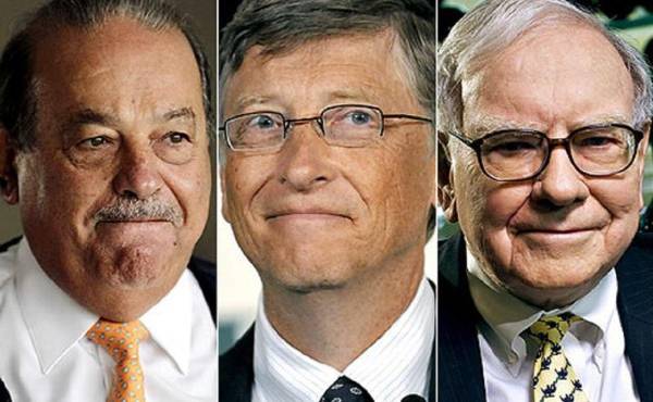 Carlos Slim, Bill Gates y Warren Buffett. (Foto: Archivo)