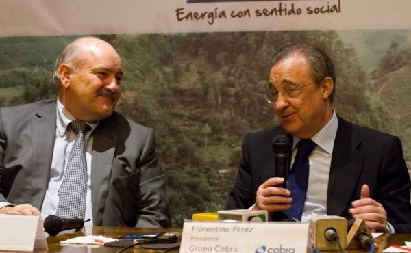 Juan Luis Bosch, presidente de Corporación Multi Inversiones y Florentino Pérez, presidente de ACS, en rueda de prensa. (Foto: E&N).
