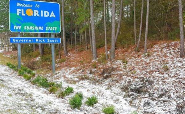 Cae nieve en Florida por primera vez en 30 años