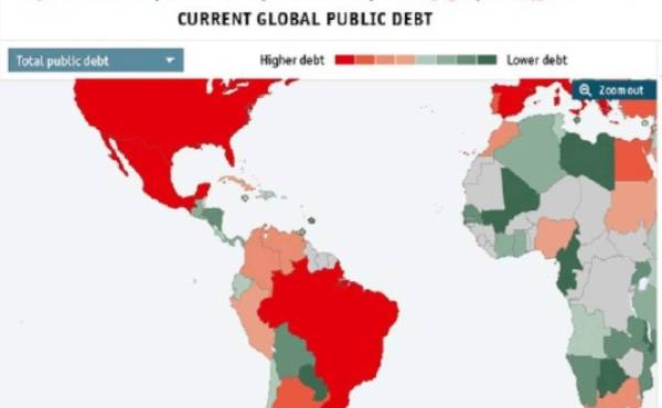 The Economist calcula que cada habitante del mundo debe (en deuda pública) US$7.700.