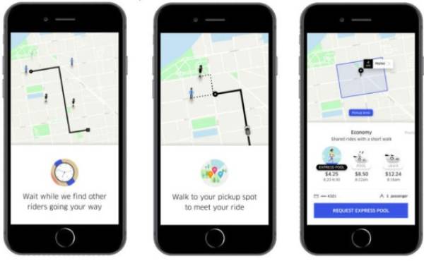 Uber lanza 'Express Pool' su nuevo servicio de viaje compartido